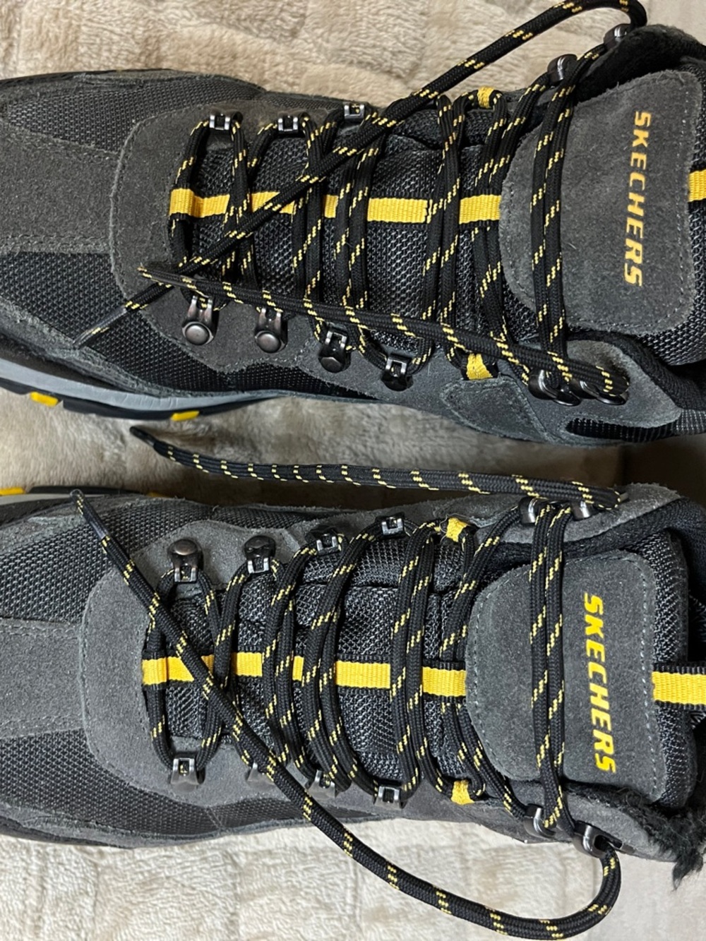 Skechers Black and Yellow Men's Hiking Boots
